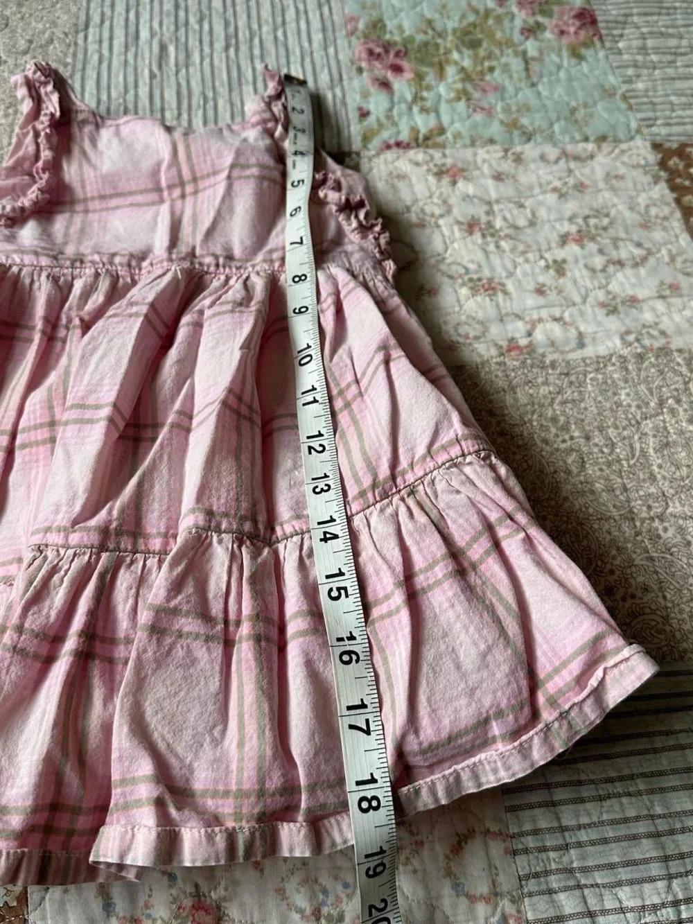 Oshkosh pink plaid toddler's ruffly dress